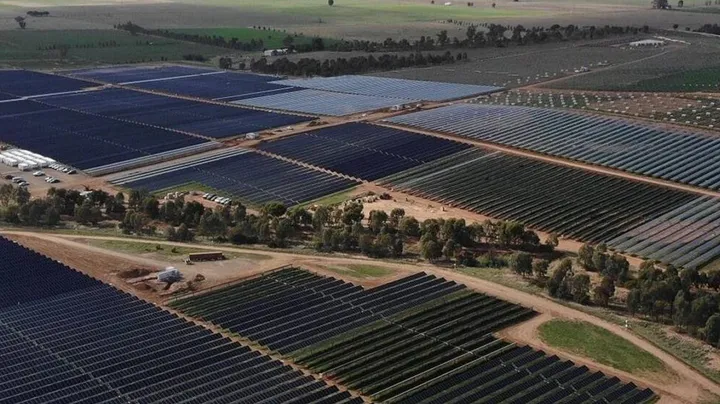West Wyalong Solar Farm aerial view